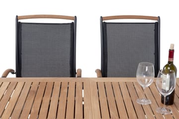 Matgrupp Utomhus Hillerstorp Nydala 96x150-200 + 4 Karmstolar - Teak|Svart - Utemöbler & utemiljö - Utegrupp - Matgrupp utomhus