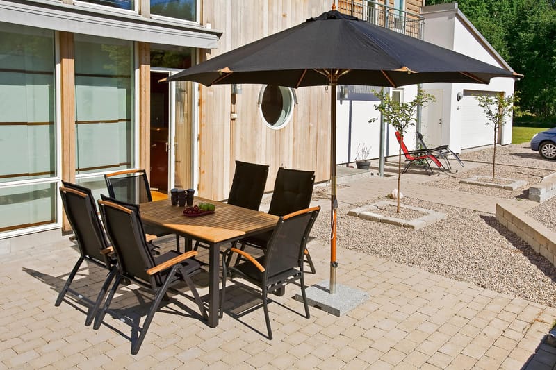 Matgrupp Utomhus Hillerstorp Nydala 96x150-200 + 6 Karmstolar - Teak|Svart - Utemöbler & utemiljö - Utegrupp - Matgrupp utomhus