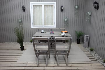 Matgrupp Utomhus Larios 76 cm + 2 Matstolar Utomhus + Bänk Utomhus - Grå - Utemöbler & utemiljö - Utegrupp - Matgrupp utomhus