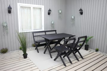 Matgrupp Utomhus Larios 76 cm + 2 Matstolar Utomhus + Bänk Utomhus - Svart - Utemöbler & utemiljö - Utegrupp - Matgrupp utomhus
