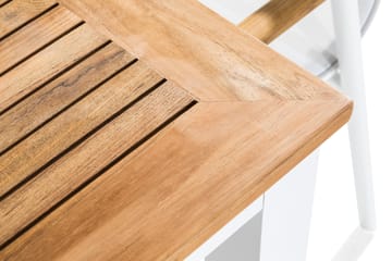Matgrupp Utomhus Las Vegas 152-210x90 + 4 Karmstolar - Teak/Vit - Utemöbler & utemiljö - Utegrupp - Matgrupp utomhus