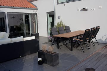 Matgrupp Utomhus Las Vegas 220-280 + 6 Positionsstol Lyx - Svart Teak - Utemöbler & utemiljö - Utegrupp - Matgrupp utomhus