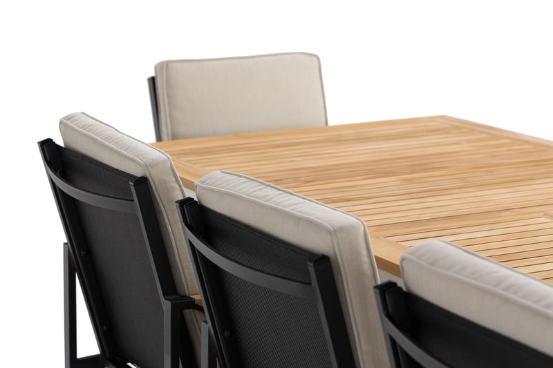 Matgrupp Utomhus Las Vegas 220-280 cm + 8 Matstol Östermalm - Teak/Vit - Utemöbler & utemiljö - Utegrupp - Matgrupp utomhus