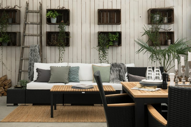 Matgrupp Utomhus Las Vegas 220-280x100 + 6 Thor Fåtölj m Armstöd - Teak|Svart - Utemöbler & utemiljö - Utegrupp - Matgrupp utomhus