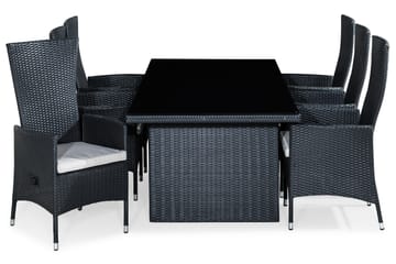Matgrupp Utomhus Majestic 210x100+6 Jenny Fåtölj Ställbar m Dyna - Svart|Offwhite - Utemöbler & utemiljö - Utegrupp - Matgrupp utomhus