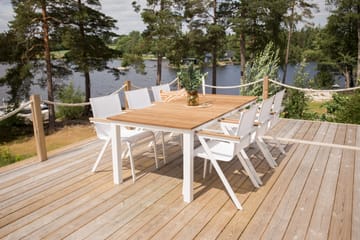 Matgrupp Utomhus Mexico 200cm + 6 Karmstolar Utomhus Vit - Venture Home - Utemöbler & utemiljö - Utegrupp - Matgrupp utomhus