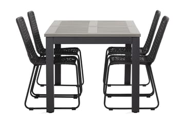 Matgrupp Utomhus Monaco 152-210 cm + 4 Hilltorp Matstol - Svart - Utemöbler & utemiljö - Utegrupp - Matgrupp utomhus