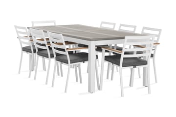 Matgrupp Utomhus Monaco 220-280 cm + 8 Oliver Matstol - Alu/Vit - Utemöbler & utemiljö - Utegrupp - Matgrupp utomhus
