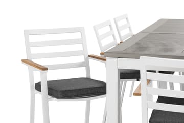 Matgrupp Utomhus Monaco 220-280 cm + 8 Oliver Matstol - Alu/Vit - Utemöbler & utemiljö - Utegrupp - Matgrupp utomhus