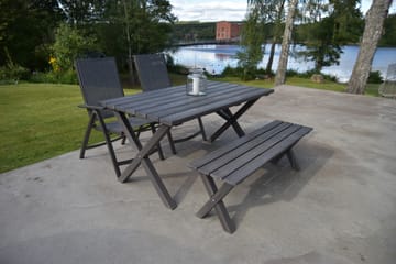 Matgrupp Utomhus Scottsdale 150 cm + 2 Solanum Utestolar - Grå - Utemöbler & utemiljö - Utegrupp - Matgrupp utomhus