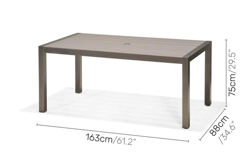 Matgrupp Utomhus Solana 160 cm + 4 Stolar + 2 Positionsstolar - Grå - Utemöbler & utemiljö - Utegrupp - Matgrupp utomhus