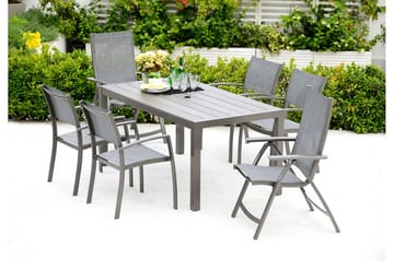 Matgrupp Utomhus Solana 160 cm + 4 Stolar - Grå - Utemöbler & utemiljö - Utegrupp - Matgrupp utomhus
