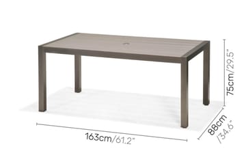 Matgrupp Utomhus Solana 160 cm + 6 Stolar - Grå - Utemöbler & utemiljö - Utegrupp - Matgrupp utomhus
