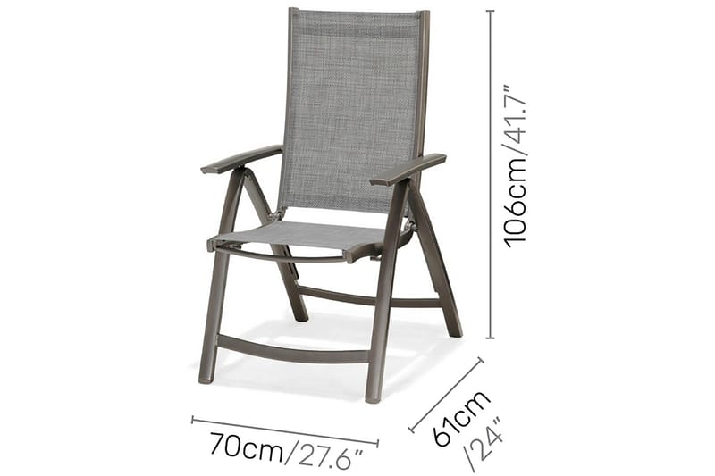 Matgrupp Utomhus Solana 160 cm + 6 Positionsstolar - Grå - Utemöbler & utemiljö - Utegrupp - Matgrupp utomhus