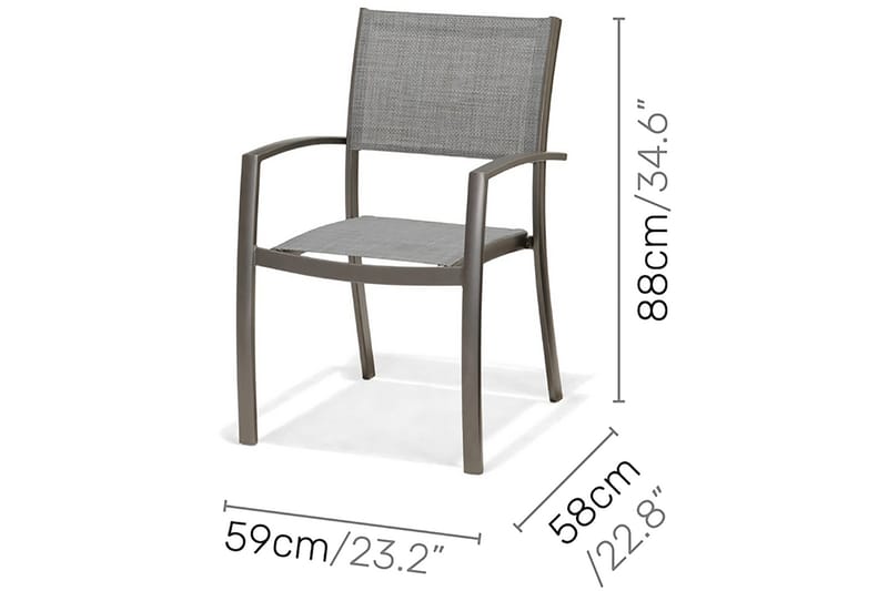 Matgrupp Utomhus Solana 201 cm + 6 Stolar + 2 Positionsstolar - Grå - Utemöbler & utemiljö - Utegrupp - Matgrupp utomhus
