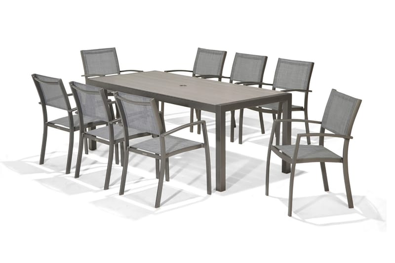 Matgrupp Utomhus Solana 201 cm + 6 Stolar - Grå - Utemöbler & utemiljö - Utegrupp - Matgrupp utomhus