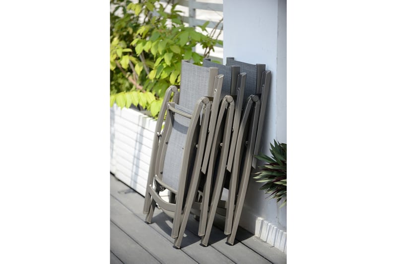 Matgrupp Utomhus Solana 88 cm + 4 Positionsstolar - Grå - Utemöbler & utemiljö - Utegrupp - Matgrupp utomhus