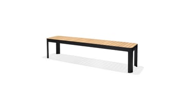 Matgrupp Utomhus Portals 209x105 cm + 5 Karmstolar + Bänk - Teak/Svart - Utemöbler & utemiljö - Utegrupp - Matgrupp utomhus