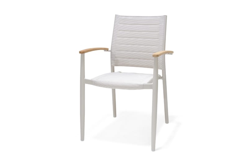 Matgrupp Utomhus Portals 161 cm + 4 Karmstolar - Teak/Vit - Utemöbler & utemiljö - Utegrupp - Matgrupp utomhus