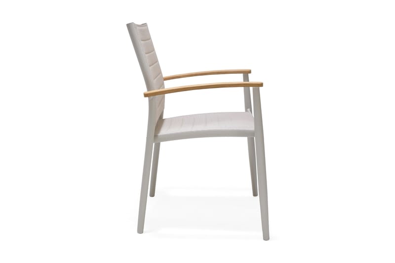 Matgrupp Utomhus Portals 161 cm + 4 Karmstolar - Teak/Vit - Utemöbler & utemiljö - Utegrupp - Matgrupp utomhus