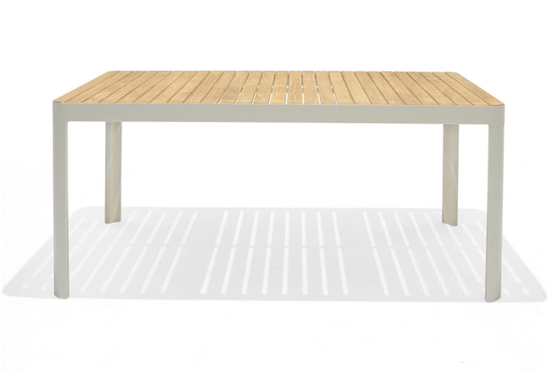 Matgrupp Utomhus Portals 161 cm + 4 Karmstolar - Teak/Vit - Utemöbler & utemiljö - Utegrupp - Matgrupp utomhus