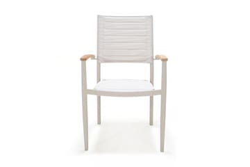 Matgrupp Utomhus Portals 161 cm + 4 Karmstolar - Teak/Vit - Utemöbler & utemiljö - Utegrupp - Matgrupp utomhus