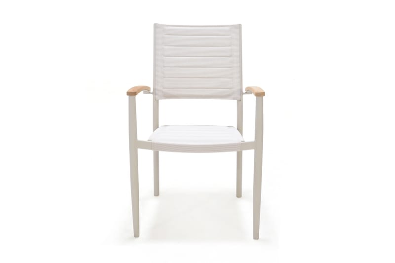 Matgrupp Utomhus Portals 161 cm + 4 Karmstolar - Teak/Vit - Utemöbler & utemiljö - Utegrupp - Matgrupp utomhus