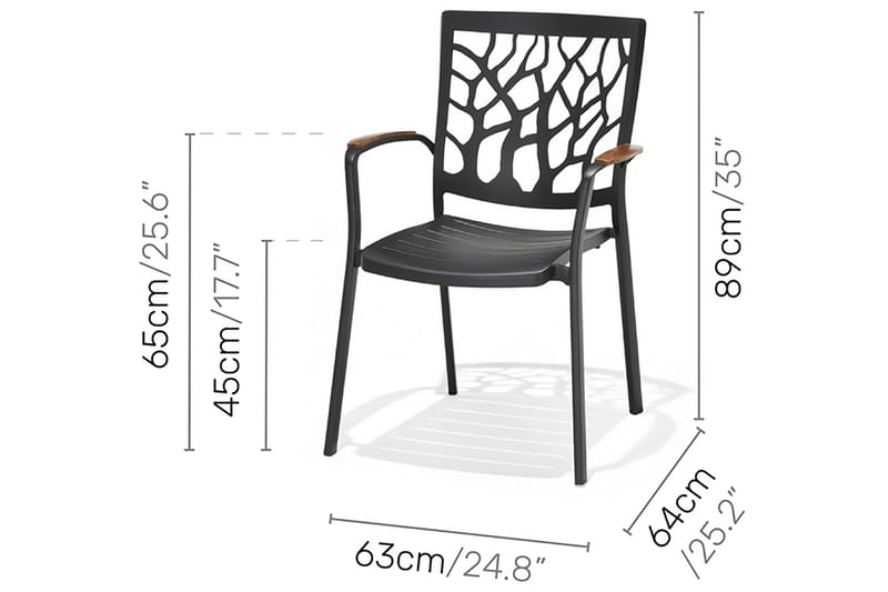 Matgrupp Utomhus Portals 161 cm + 4 Karmstolar + Bänk - Svart/Trä - Utemöbler & utemiljö - Utegrupp - Matgrupp utomhus
