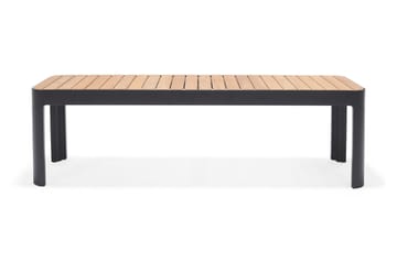 Matgrupp Utomhus Portals 161x95 cm + 4 Karmstolar + Bänk - Teak/Svart - Utemöbler & utemiljö - Utegrupp - Matgrupp utomhus