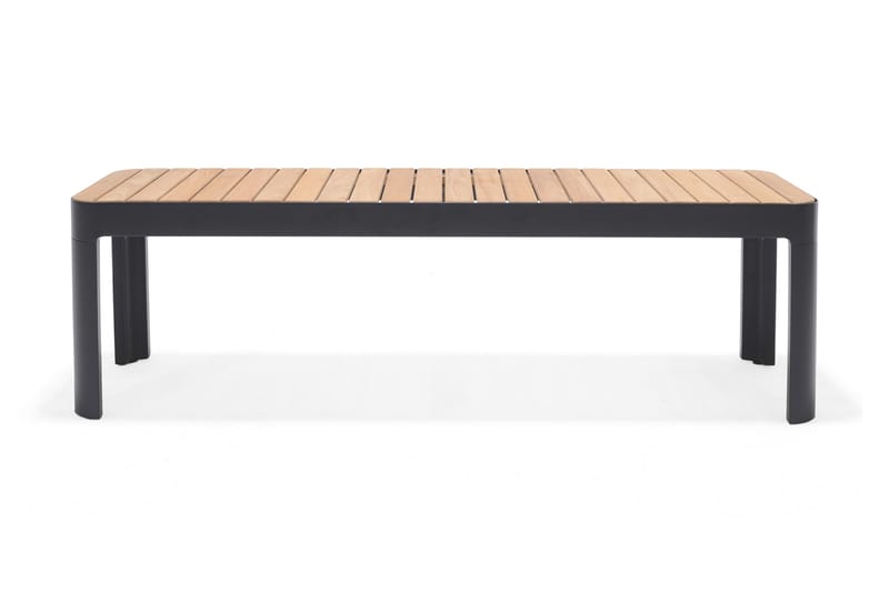 Matgrupp Utomhus Portals 161x95 cm + 4 Karmstolar + Bänk - Teak/Svart - Utemöbler & utemiljö - Utegrupp - Matgrupp utomhus