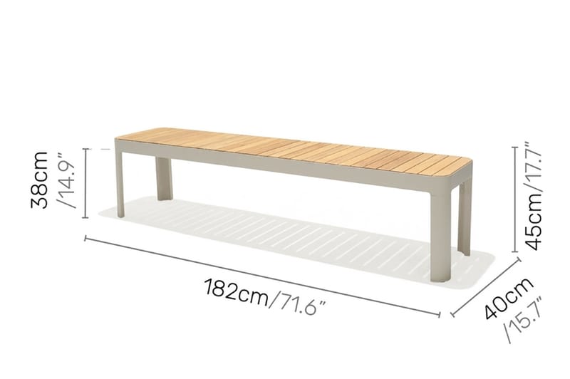 Matgrupp Utomhus Portals 209 cm + 5 Karmstolar + Bänk - Vit/Trä - Utemöbler & utemiljö - Utegrupp - Matgrupp utomhus