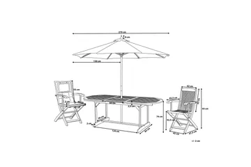 Maui Matgrupp Utomhus inkl 8 Utestolar m Dyna - Trä/Natur - Utemöbler & utemiljö - Utegrupp - Matgrupp utomhus