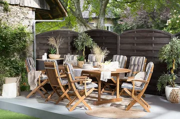 Maui Trädgårdsmöbelset Med Utebord+8 Utestolar - Trä/Natur - Utemöbler & utemiljö - Utegrupp - Matgrupp utomhus