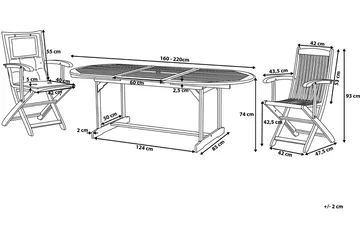Maui Trädgårdsmöbelset Med Utebord+8 Utestolar - Trä/Natur - Utemöbler & utemiljö - Utegrupp - Matgrupp utomhus