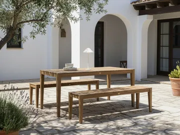 Matgrupp utomhus med Bänkar 6-Sits Chioggia Akaciaträ - Natur - Utemöbler & utemiljö - Utegrupp - Matgrupp utomhus