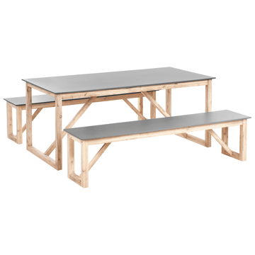 Matgrupp utomhus med Bänkar Notteri Betong - Grå/brun - Utemöbler & utemiljö - Utegrupp - Matgrupp utomhus