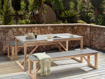 Matgrupp utomhus med Bänkar Notteri Betong - Grå/brun - Utemöbler & utemiljö - Utegrupp - Matgrupp utomhus