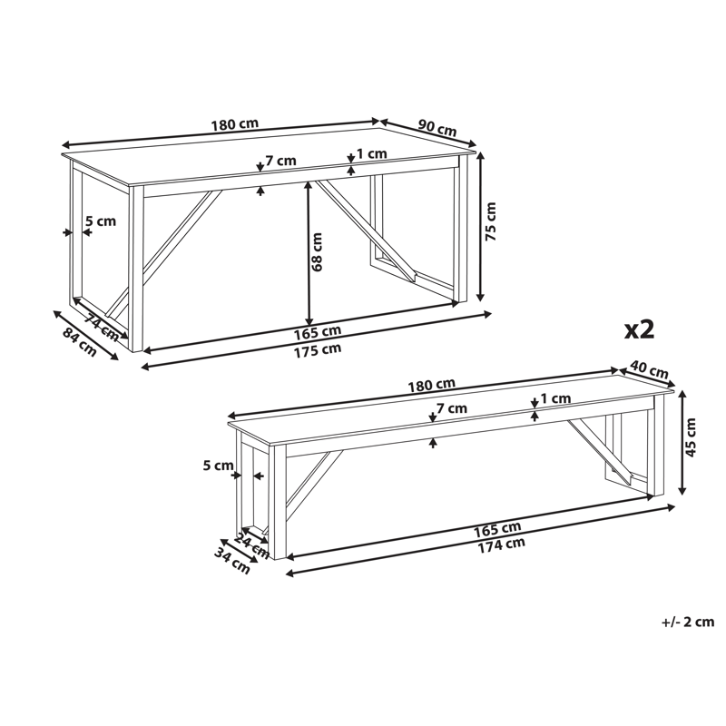 Matgrupp utomhus med Bänkar Notteri Betong - Grå/brun - Utemöbler & utemiljö - Utegrupp - Matgrupp utomhus