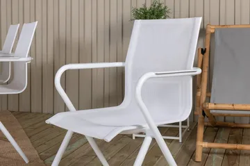 Mexico Förlängningsbar Matgrupp 180cm + 6 Alina Stolar Brun/ - Brun/Vit - Utemöbler & utemiljö - Utegrupp - Matgrupp utomhus