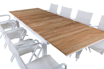 Mexico Förlängningsbar Matgrupp 180cm + 8 Alina Stolar Svart - Svart/Grå - Utemöbler & utemiljö - Utegrupp - Matgrupp utomhus