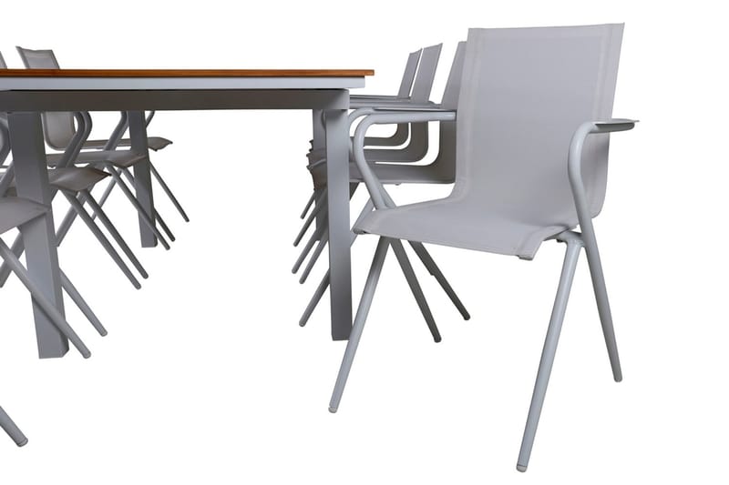 Mexico Förlängningsbar Matgrupp 180cm + 8 Alina Stolar Svart - Svart/Grå - Utemöbler & utemiljö - Utegrupp - Matgrupp utomhus