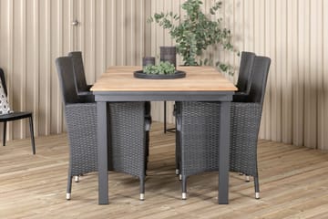 Mexico Förlängningsbar Matgrupp Utomhus 160-240cm + 4 Malin Utestolar S - Svart - Utemöbler & utemiljö - Utegrupp - Matgrupp utomhus