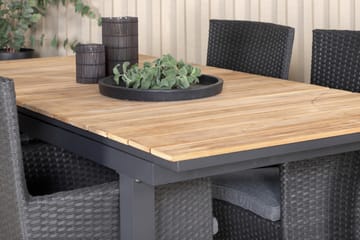 Mexico Förlängningsbar Matgrupp Utomhus 160-240cm + 4 Malin Utestolar S - Svart - Utemöbler & utemiljö - Utegrupp - Matgrupp utomhus