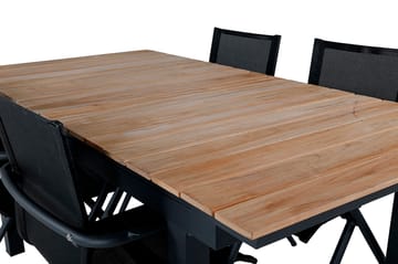 Mexico Förlängningsbar Matgrupp Utomhus 160cm + 4 Alina Stolar - Svart/Gul - Utemöbler & utemiljö - Utegrupp - Matgrupp utomhus