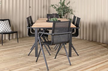 Mexico Förlängningsbar Matgrupp Utomhus 160cm + 6 Alina Stolar - Brun/Vit - Utemöbler & utemiljö - Utegrupp - Matgrupp utomhus