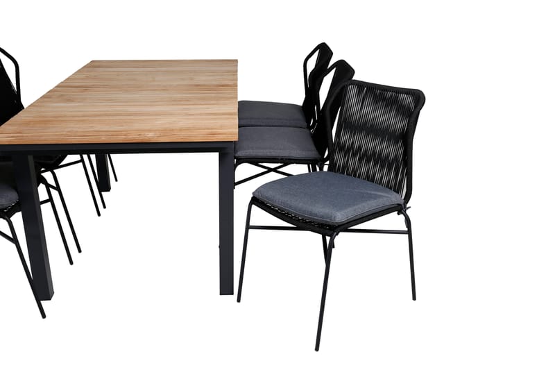 Mexico Förlängningsbar Matgrupp Utomhus 160cm + 6 Julian Stolar - Brun/Svart - Utemöbler & utemiljö - Utegrupp - Matgrupp utomhus