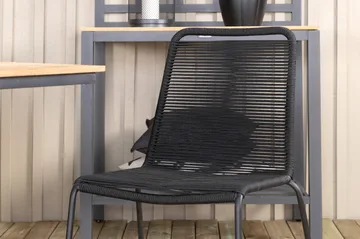 Mexico Förlängningsbar Matgrupp Utomhus 160cm + 6 Lindos Matstolar - Svart - Utemöbler & utemiljö - Utegrupp - Matgrupp utomhus