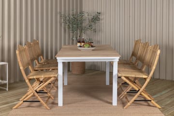 Mexico Förlängningsbar Matgrupp Utomhus 180-240cm + 6 Cane Stolar - Svart - Utemöbler & utemiljö - Utegrupp - Matgrupp utomhus
