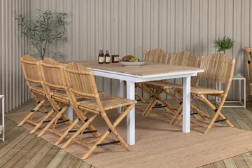 Mexico Förlängningsbar Matgrupp Utomhus 180-240cm + 6 Cane Stolar - Svart - Utem öbler & utemiljö - Utegrupp - Matgrupp utomhus