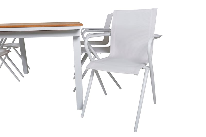 Mexico Förlängningsbar Matgrupp Utomhus 180cm + 6 Alina Stolar - Brun/Vit - Utemöbler & utemiljö - Utegrupp - Matgrupp utomhus